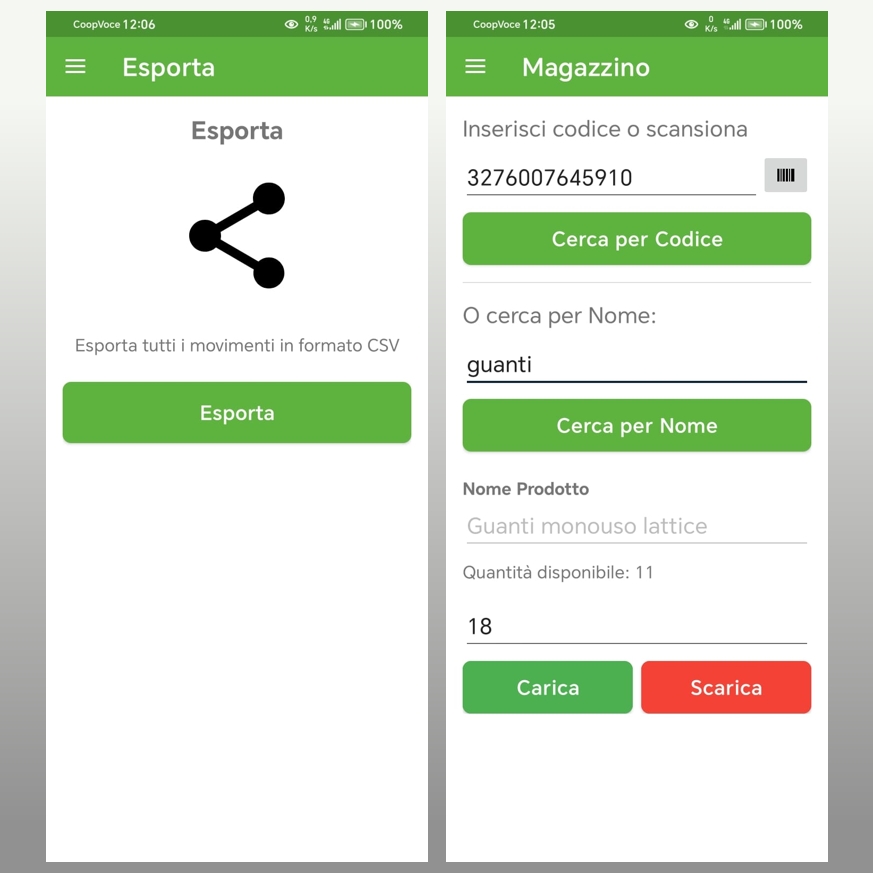 App gestionale magazzino